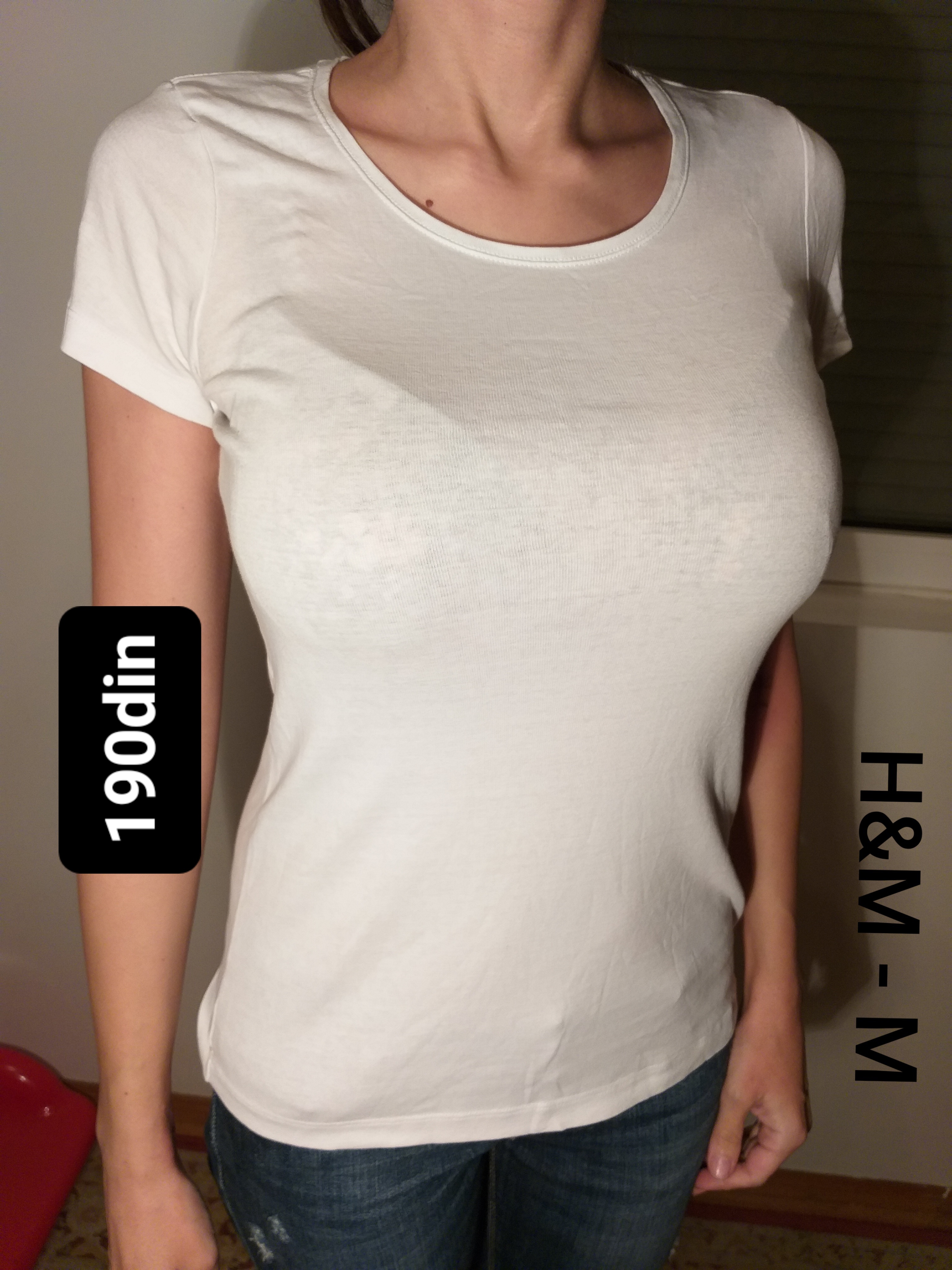 H&;M ženska majica pamučna bela M/38 slika 1